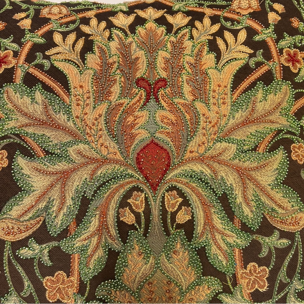 Dransfield & Ross Beaded Multicolor Embroid Pillows - Picture 3 of 5
